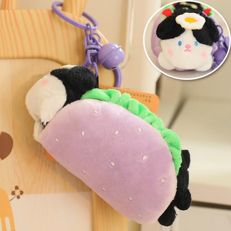 Adorable Plush Hot Dog Keychain Cute Dog Plush Pendant Bag Charm For Kids