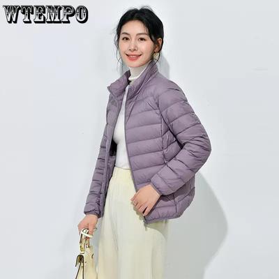 Легкая куртка-пуховик с воротником-стойкой, легкие модели, женская облегченная куртка большого размера, корейская версия тонкой куртки