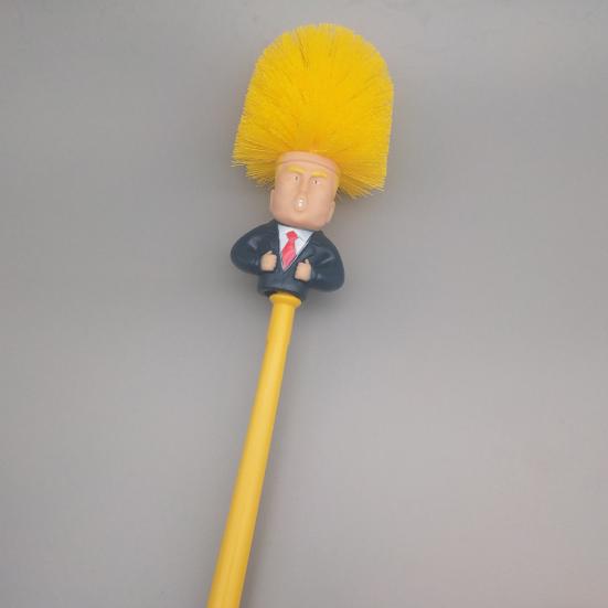 Щетка для ванной комнаты с комиксами Трампа, длинная ручка, необычная щетка для унитаза, функциональное чистящее средство для унитаза, веселый инструмент для уборки ванной комнаты