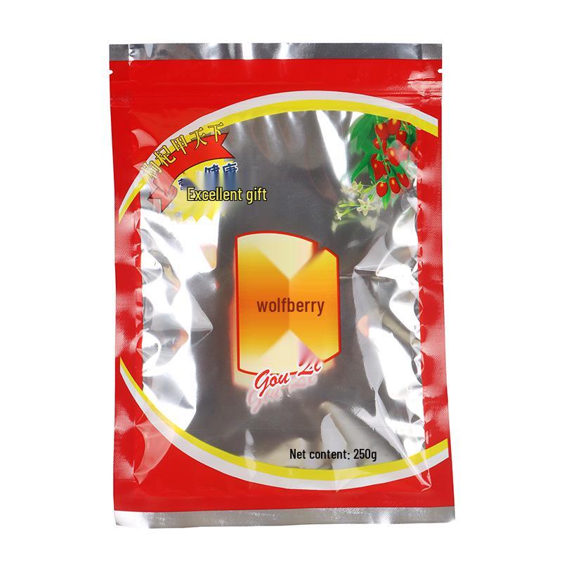 Красные пакеты с зип-застежкой из ягод годжи - Самозапечатывающаяся пластиковая упаковка для 100 г, 250 г, 500 г