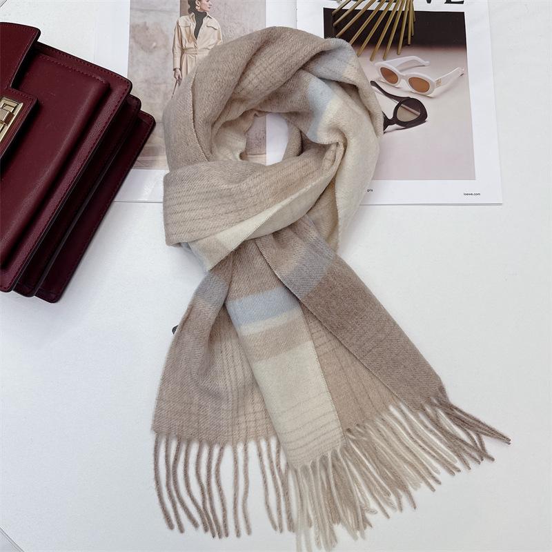 100% Wool Plaid Scarf for Women and Men - Warm, Stylish Gift for Winter