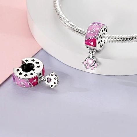 Charms 925 Silver 925 Silver Love Heart Dog Cat Paws Pendant Beads Fit MULA Bracelet DIY Jewelry For Women