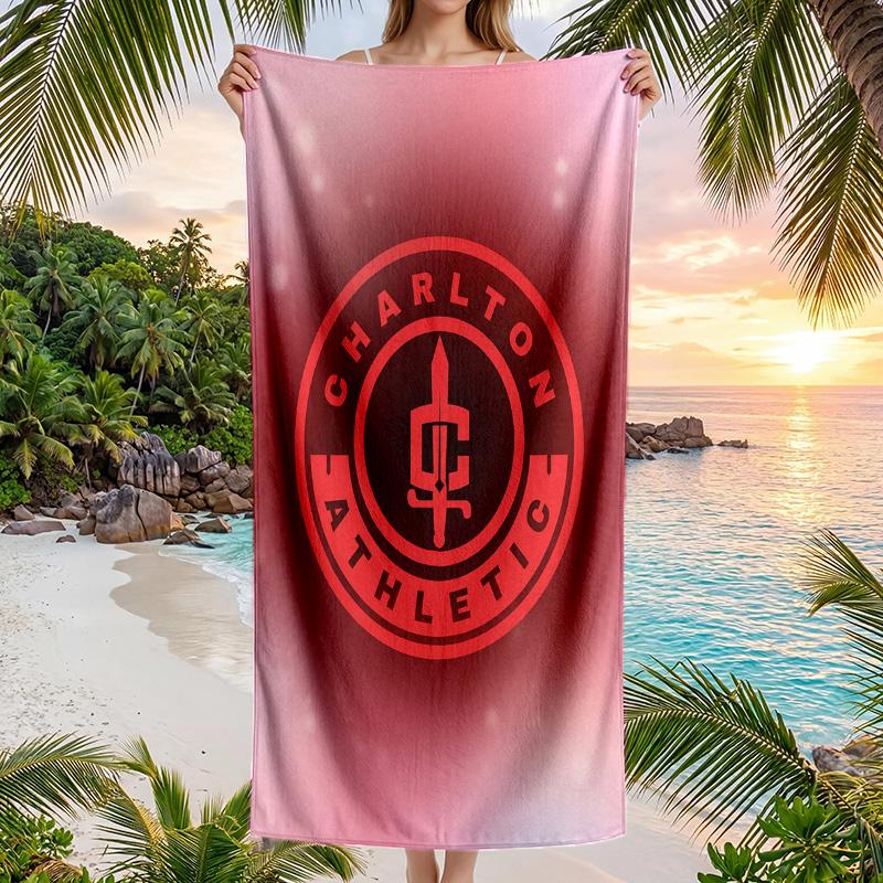 Charlton Athletic FC print Quick Dry Beach Towel Microfiber Absorbent Portable Travel Swimming Towel