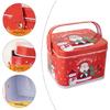 2pcs Decorative Christmas Candy Boxes Handheld Candies Organizers Portable Sweets Tins with Handle for Family Gathering