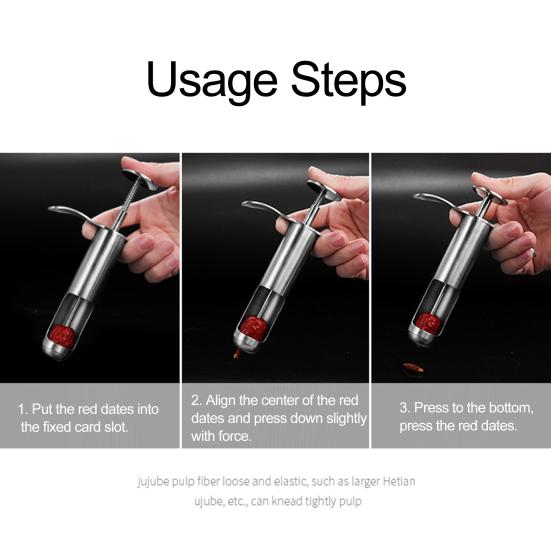 Нержавеющая сталь Cherry Pitter Эргономичный простой инструмент для удаления сердцевины красного финика, инструмент для удаления фруктовых и оливковых косточек, кухонный инвентарь
