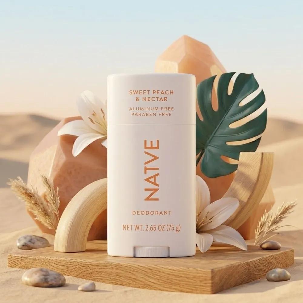 Native Aluminum-Free Deodorant Stick Sweet Peach Nectar Scent 75g Native Peach Scent