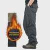 Men's Thick Velvet Outdoor Overalls: Warm, Straight-Leg, Multi-Pocket Cotton Trousers for Fall and Winter