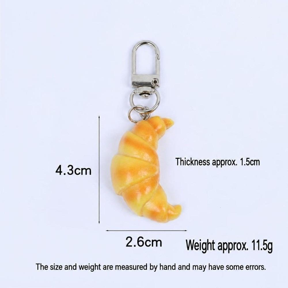 4.3cm Croissant Keychain Simulation Craft Miniature Bread Model Creative Simulation Food Toy Gifts