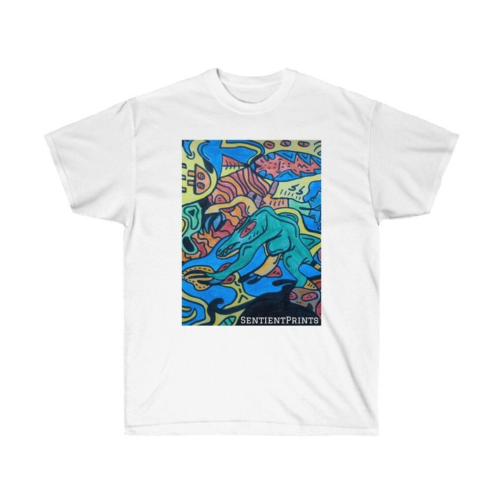 Unique T-shirt Hand-Drawn Unisex 'Dragon Chili' Cotton Tee