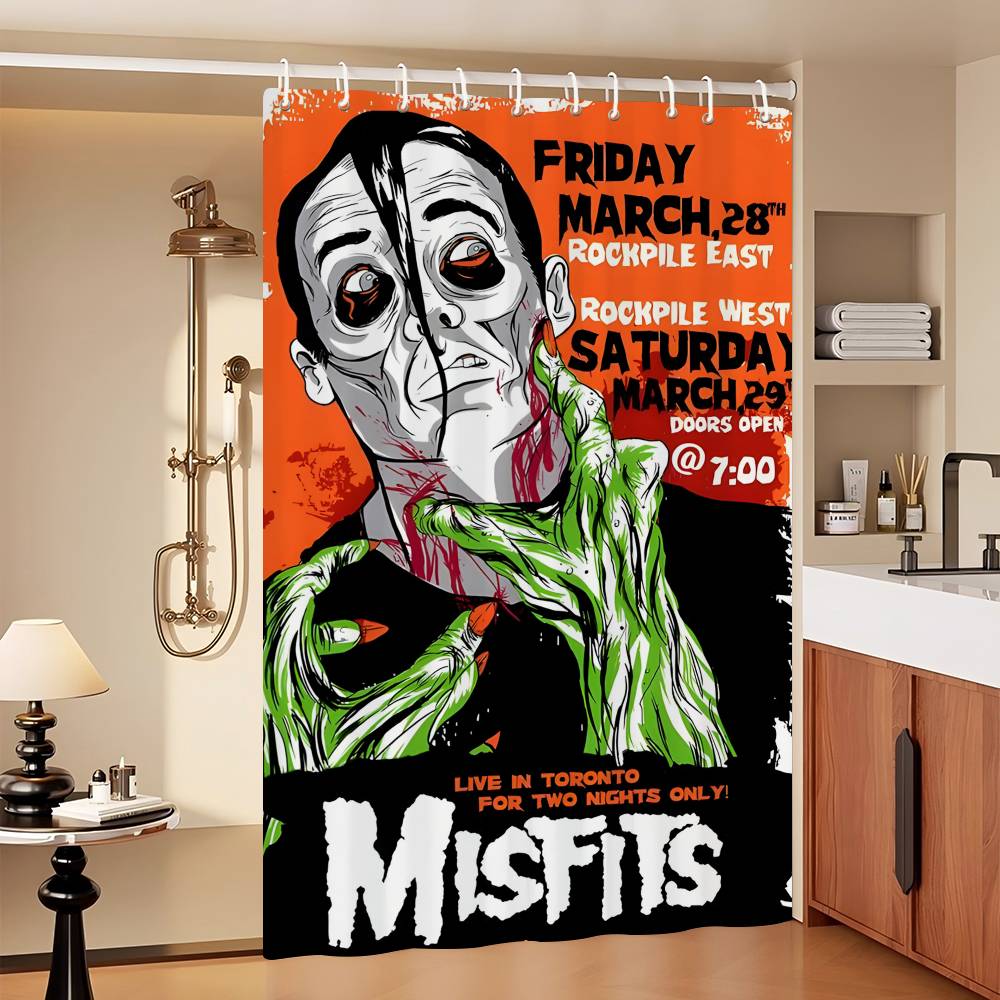 M-Misfits Hot 1 Piece Of 150X180Cm Printed Shower Curtain Partition Bathroom Waterproof And Mold Resistant