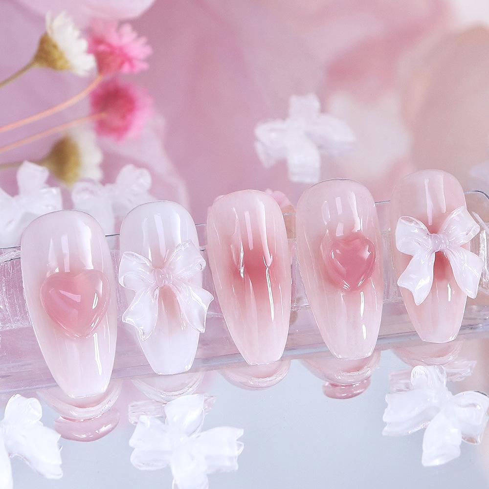 30 шт./компл. смоляные украшения для ногтей в виде банта, лента, бант, стразы для ногтей, маникюрный салон