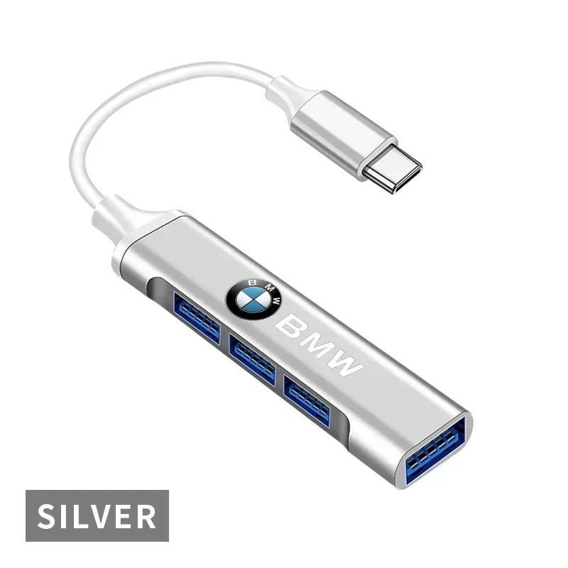 2025 Hot 1pcs Type-C Turn USB Adapter USB Multi Port Distributor Hub For BMW M4 M8 5 Series E39 E60 E61 F10 F11 F07 G30 G31 G15