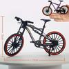 Alloy Bicycle Model with Base Helmet Rotary Pedal Wheels Realistic Educational Mountain Road Bicycle Toy Mini Finger Cycling Bike Desktop Decoration