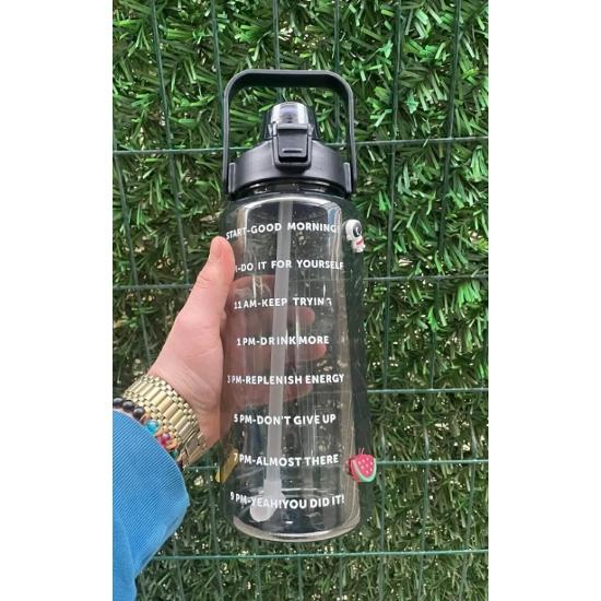 Прозрачная бутылка для воды «Мотивация», 2000 мл, кувшин для воды, без BPA