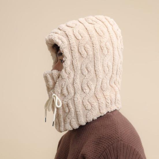 Флисовый балаклава для женщин Зимний цельный набор шапка-шарф Ветрозащитный лыжный подшлемник для лица