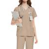 Ladies' Comfortable And Casual Solid Color Short Sleeved Pants Protective Suit Set