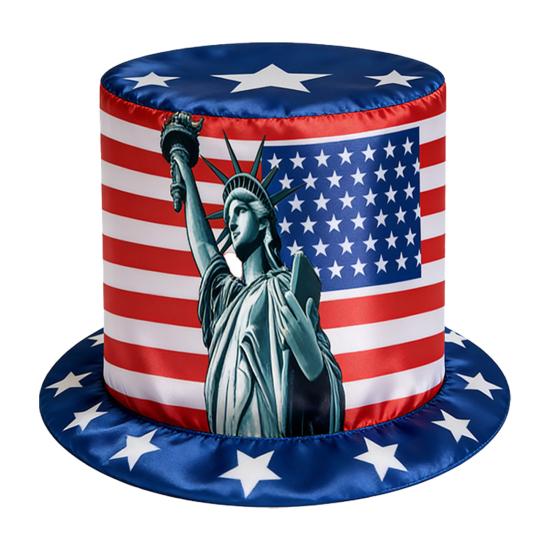 American Flag Top Hat, Uncle Costume Hat for 4th of July, Red White Blue Patriotic Party Decoration for Adults, Independence Day
