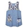 Apron Matilda Round Hem Apron 247023 Blue [Kusuguru Japan] M-L
