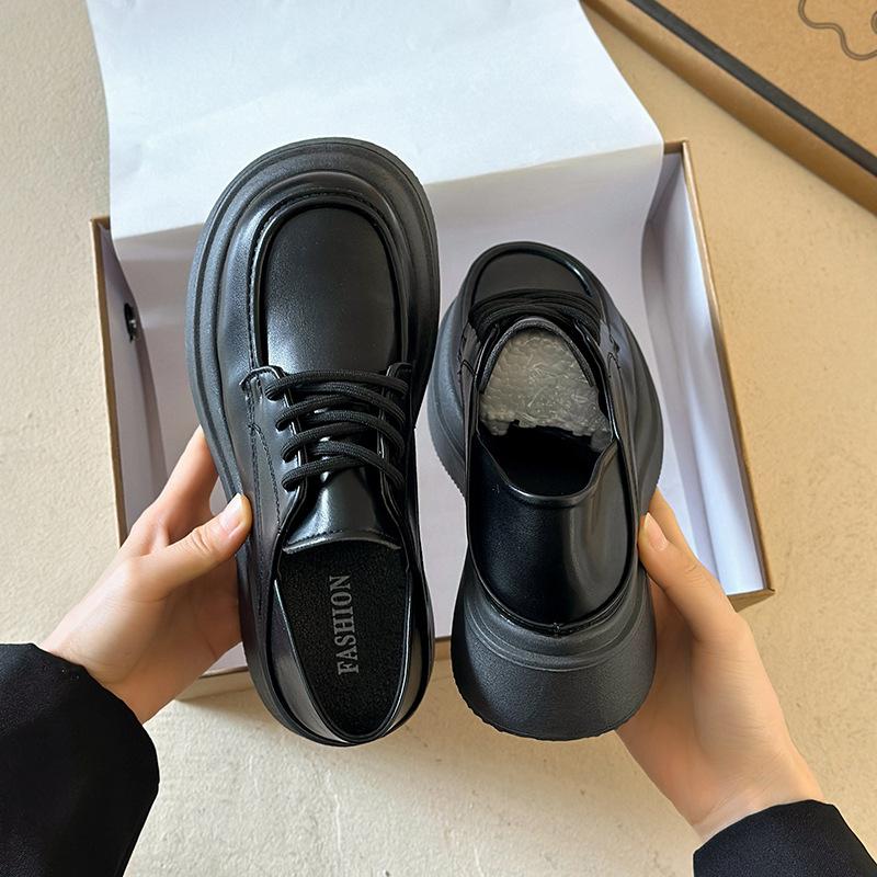 Маленькие кожаные туфли женские туфли весна и осень новые ретро одинарные туфли для повседневной носки мягкая подошва