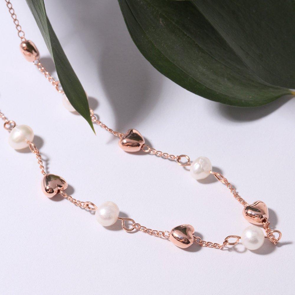 [Luvre Paris] Heresy Freshwater Pearl Heart Necklace (5mm) Na0578