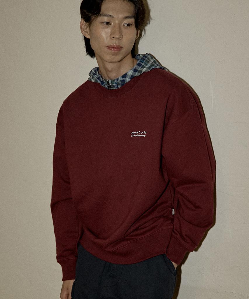 CAMEL WORK No.413 Caw Basic Logo Sweatshirt (Burgundy)