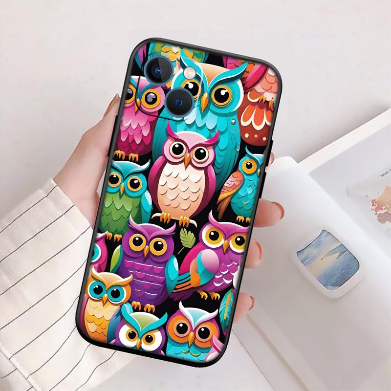 RP13 Cartoon Art Owl Phone Case for Samsung Galaxy S20 S21 S22 Ultra FE + Plus A21S A22 A24 A25 A26 A30 A30S A31