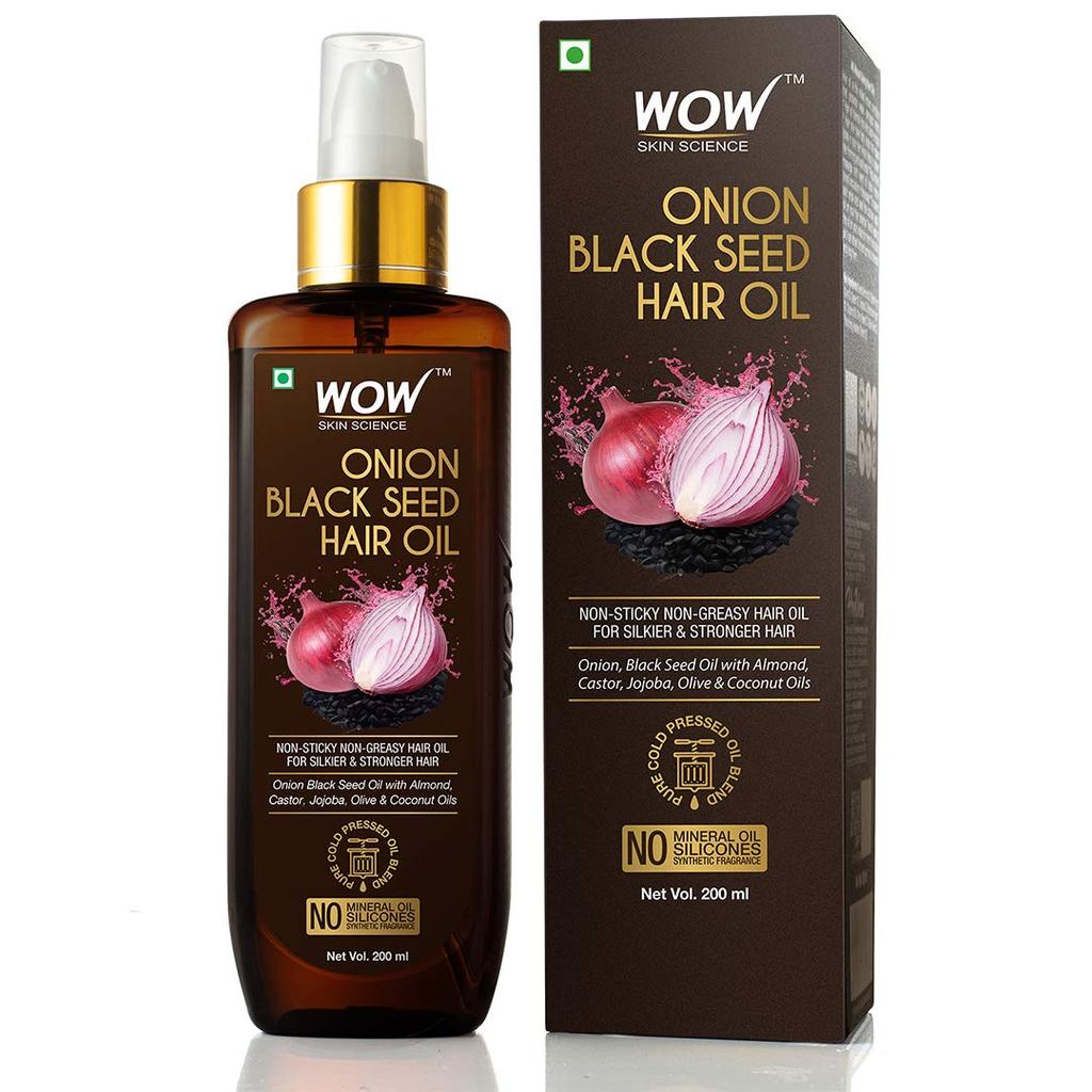 WOW skin Science Onion Black Seed Hair Oil with Comb Applicator, 100ml+WOW Skin Science Onion Black Seed Hair Oil, 200ml