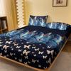 1 Simple Modern Butterfly Printed Matte Fitted Sheet, Bedroom Printed Bed Cover, Bedding (Excluding Pillowcases)