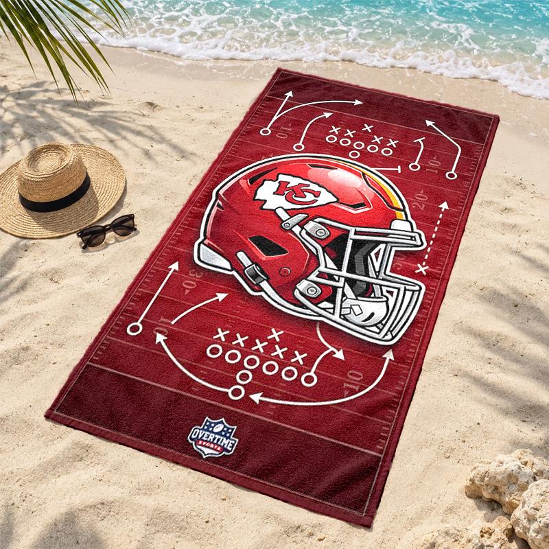 Kansas City Chiefs Beach Towel Quick Dry Sand Free Lightweight Beach Towels for Travel Swimming Camping