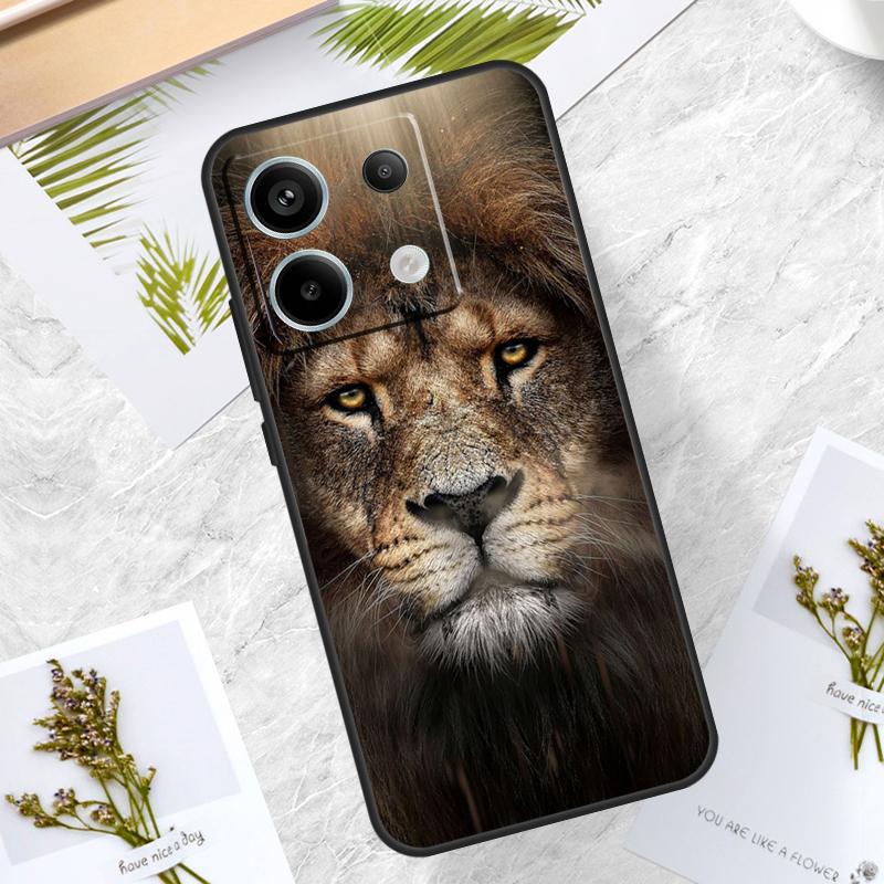 Lion Head Case For Xiaomi Redmi Note 14 Pro 12 11 10 13 15 Pro Plus Redmi 15 14C 10C 12C 13C 15C Cover