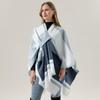 Women's Fashion Color-block Striped Shawl Winter Warm Cape Air-conditioned Room Nap Pashmina Tie Cloak