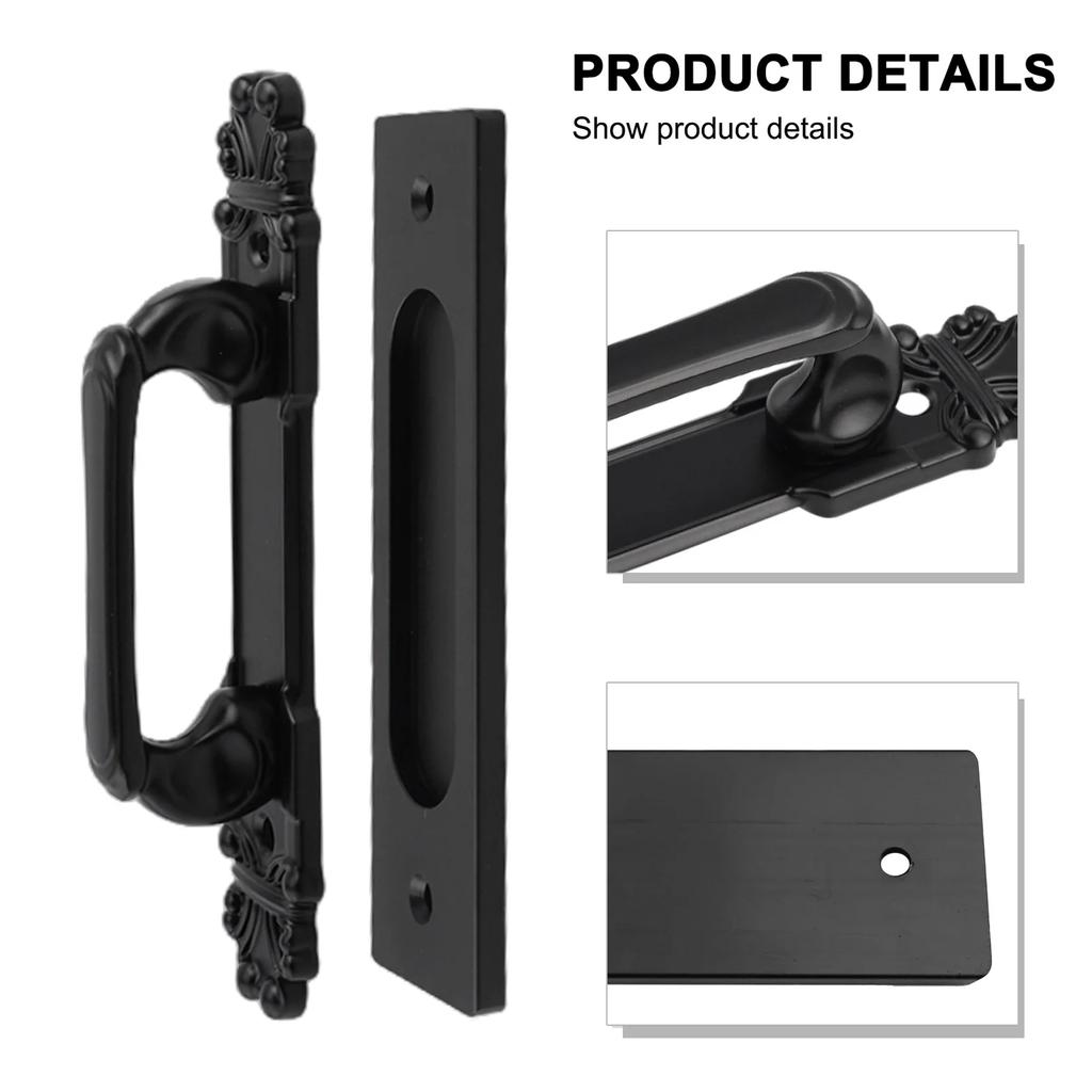 Ручка для раздвижной двери амбара, фурнитура для раздвижной двери, черная, прочная, внутренняя деревянная дверная ручка, ручка для мебельного шкафа без перфорации