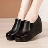 Wedges Shoes for Woman Trend Platform Boots Round Lady Pumps Female Black Swing Shoes Spring Autumn Mom Shoes Bota Feminina