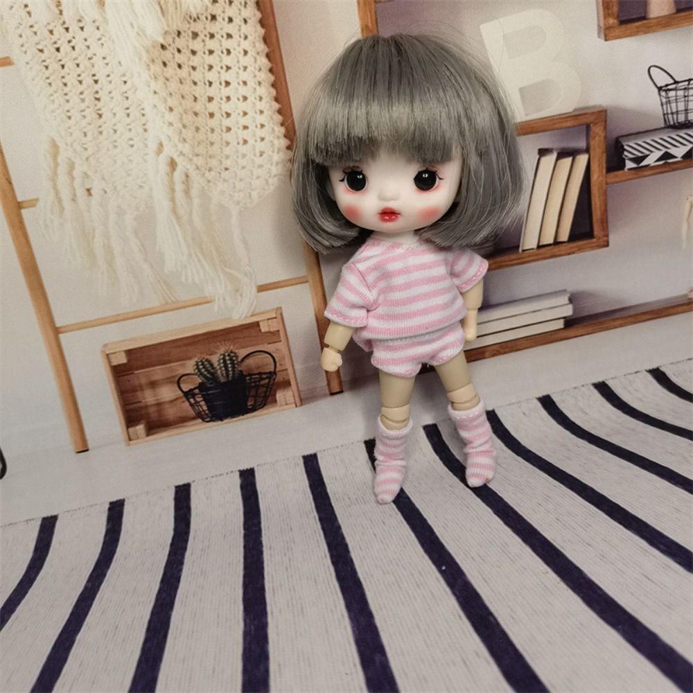Shorts Socks Doll Underwear T-shirt OB11 Striped Tops DIY Toy Ob11 Doll Clothes  Boy Girl Gift