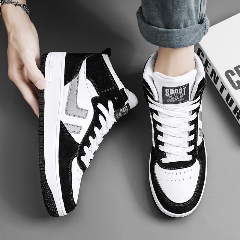 Fashion Men's Trending High Top  Skateboarding Shoes Male Casual Cool Street Style Shoes Sneakers for Teens