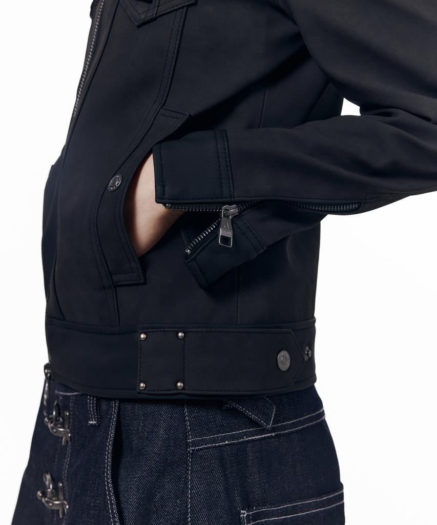 AAKAM Mixed Leather Jacket (Black)