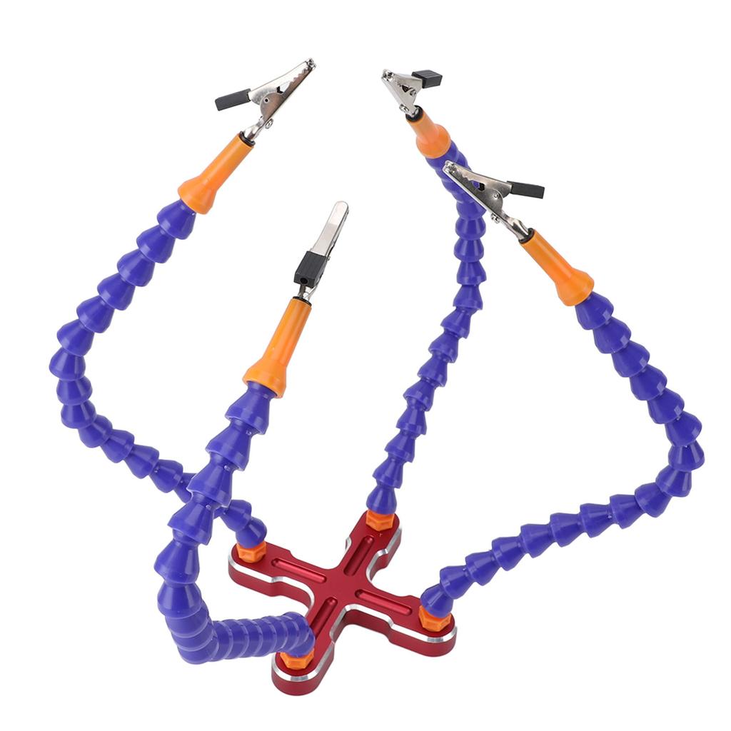 Soldering Helping Hands 4 Flexible Arms Aluminum Alloy Base Third Hand Tools with 4pcs Clips for Assembly Repair Modeling Jewelry Making