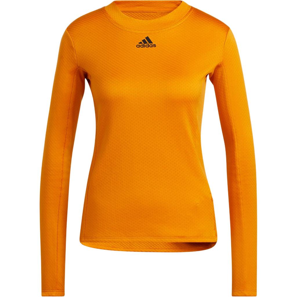 Adidas Cold.Rdy Sleeve Training Tee Solid Color Comfortable Slim Fit Long Sleeve T-Shirt Women Tops Orange H11214