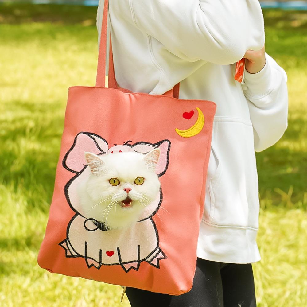 Cartoon Pet Outing Bag Soft Lining Puppy Sling Bag Pet Tote Bag Dog Backpack  Kitten