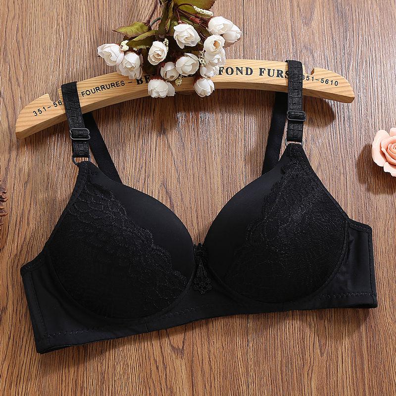 Тонкое подростковое нижнее белье с небольшой грудью, беспроводной бюстгальтер, легкий и дышащий кружевной вышивкой, сладкий сексуальный милый простой повседневный стиль
