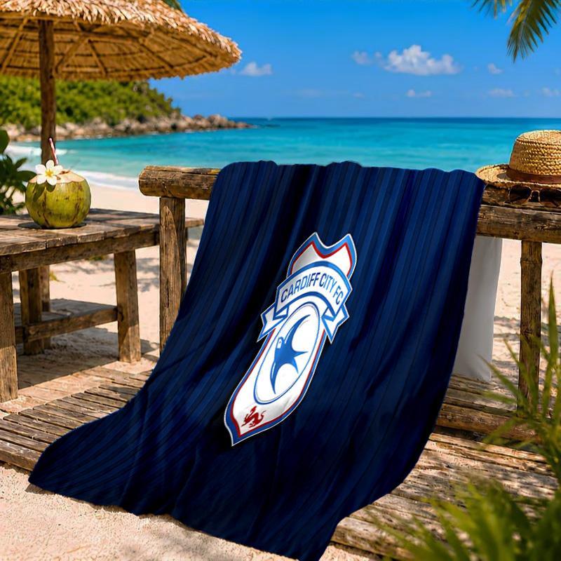 Cardiff Fc Crest Beach Towel Microfiber Beach Towel, Lightweight and Quick-Dry, for Summer Travel, Swimming Pool Fan Birthday Gift