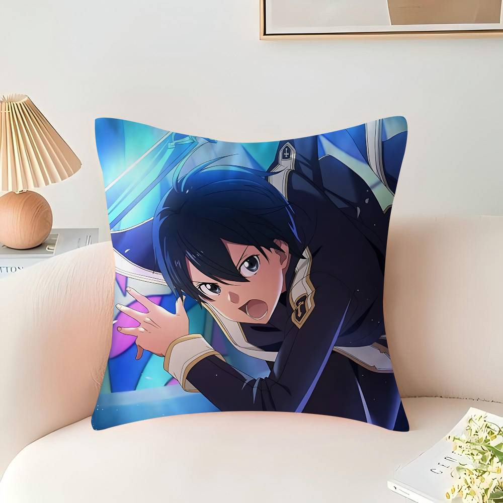 Аниме САО К-Киригая-Кадзуто Персонализированная Картинка Текст Домашние Декоративные Подушки Бытовые Подарки 45х45см