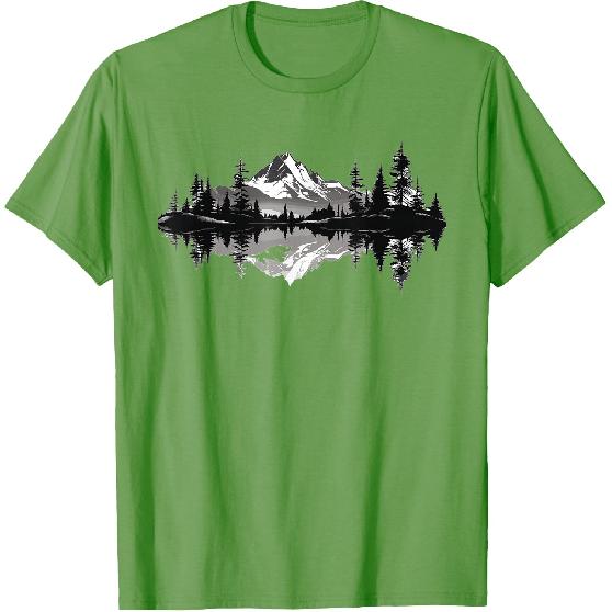 Mountain Landscape Reflection Forest Trees Outdoor Wildlife T-Shirt