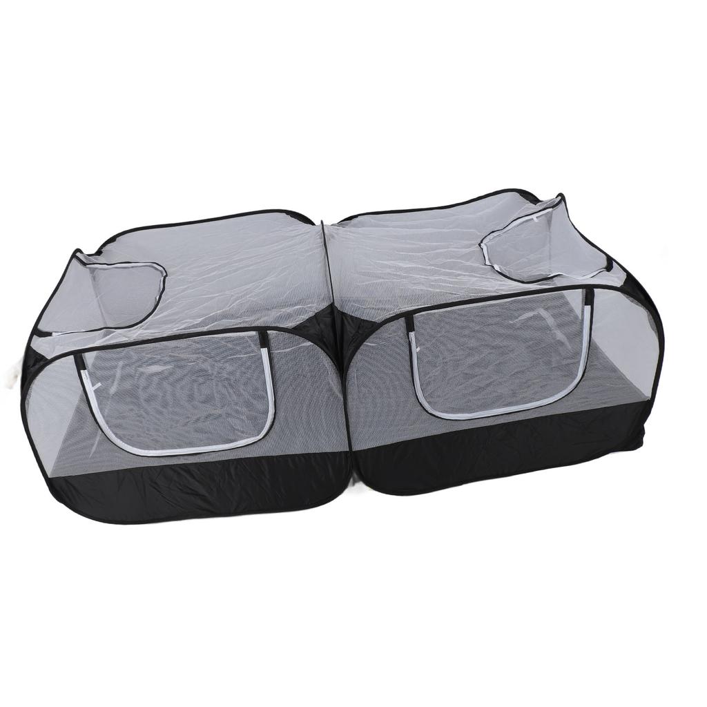 Складная игровая палатка для питомцев, портативная, дышащая, со стенкой из прозрачной сетки, самораскладывающийся манеж для мелких животных, для курицы, кошки, собаки