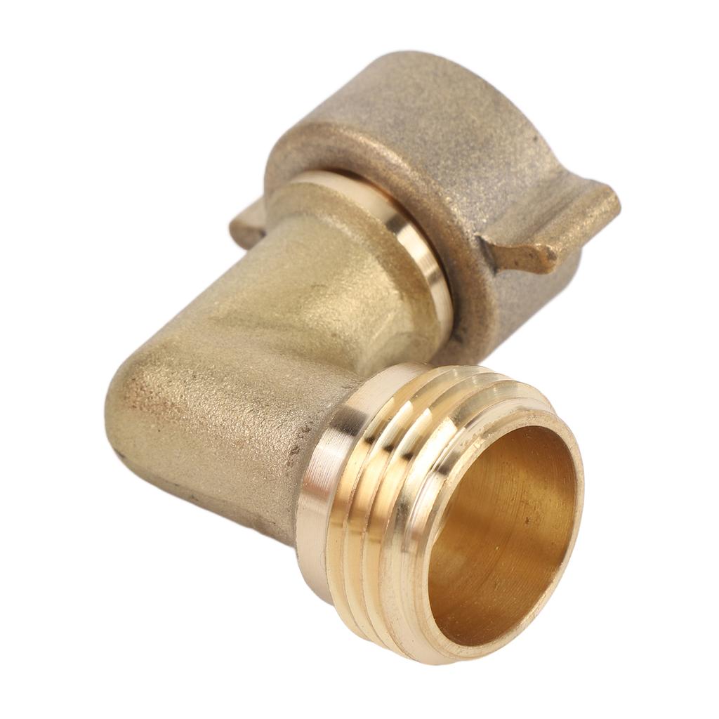 RV 90 Degree Hose Elbow Copper Enhanced Waterflow Efficiency RV Water Hose Connector with Wash Net Filter for Campervan