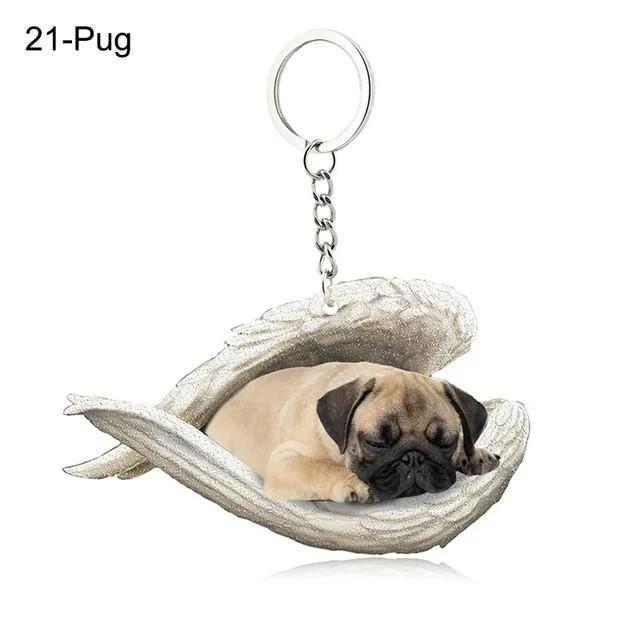 Sleek Modern Dog Cat Angel Keychain With Animal Theme For Bags And Vehicles