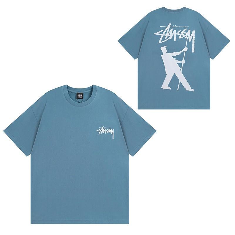 Street Style Short Sleeve T-Shirt Loose Fit Round Neck Cotton Tee Couples Casual Wear