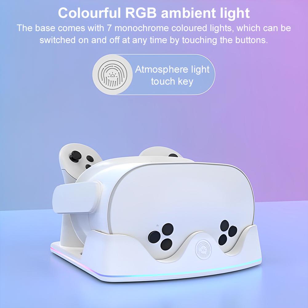 For Meta Quest 3S VR Charging Dock Charging Station VR Headest Fast Charging Station Headset Display Stand and Controller Mount