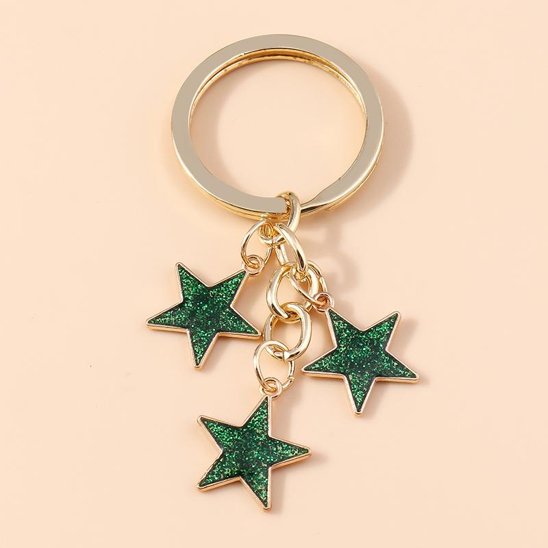 Cute Enamel Star Keychain Women Girl Key Ring Pendant for Car Key Holder Handbag Decor DIY Handmade Jewelry Gift