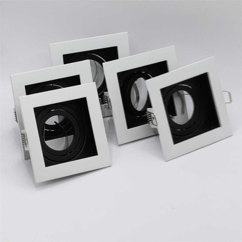 5 Pcs Spot Light Fixture with MR16 Lamp Holder Cabinet Adjustable Fitting Diameter Cut Hole 90mm Recessed Spotlight Housing